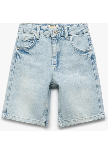Pamuklu Regular Fit Denim Kapri Şort