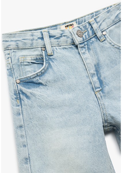 Pamuklu Regular Fit Denim Kapri Şort