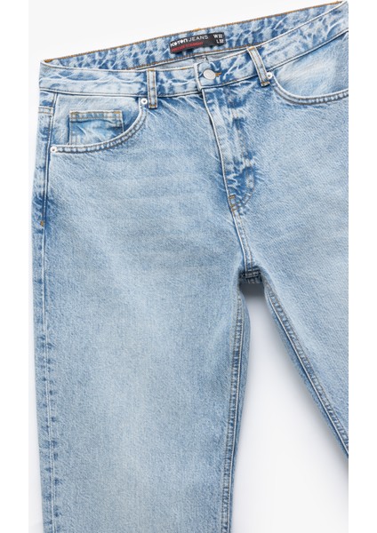 Pamuklu Normal Bel Düğmeli Vintage Straight Fit Jean Pantolon modelleri