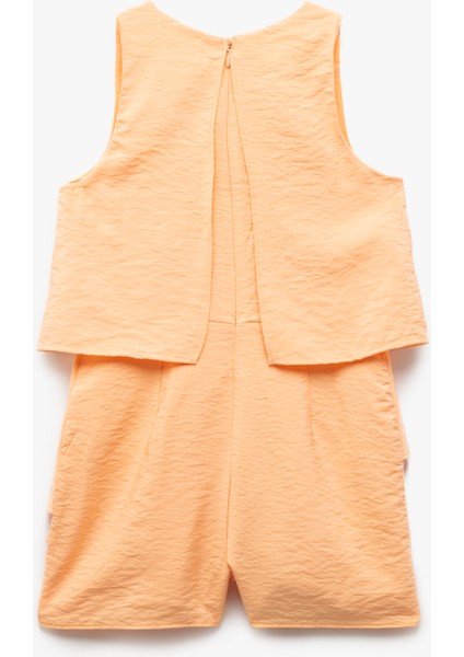 Volanlı Katlı Kolsuz Viskon Kısa Tulum fiyatları