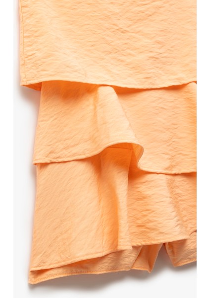 Volanlı Katlı Kolsuz Viskon Kısa Tulum modelleri