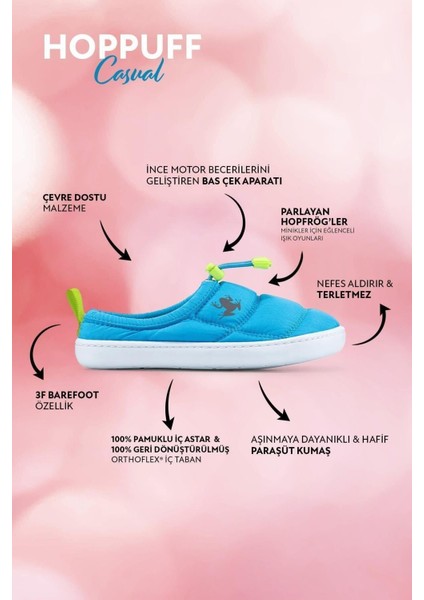 Hoppuff Casual Dinamik Mavi Barefoot Çocuk Ayakkabı