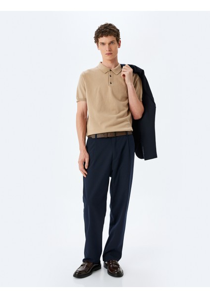 Kısa Kollu Pamuklu Polo Yaka Triko Tişört