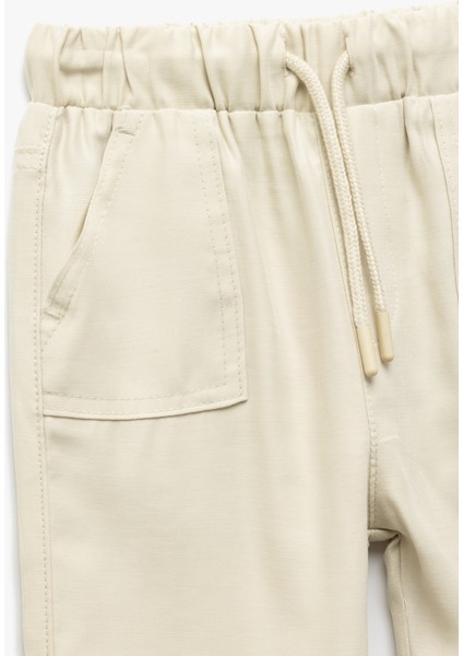 Beli Bağcıklı Cepli Basic Viskon Jogger Eşofman Altı