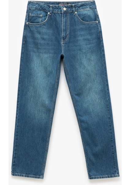 Pamuklu Normal Bel Vintage Straight Fit Jean Pantolon