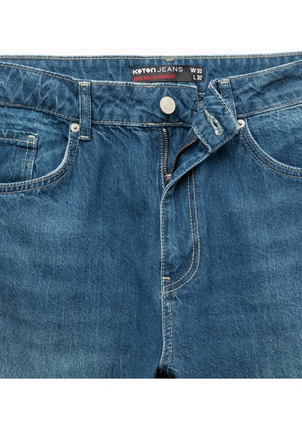 Pamuklu Normal Bel Vintage Straight Fit Jean Pantolon modelleri