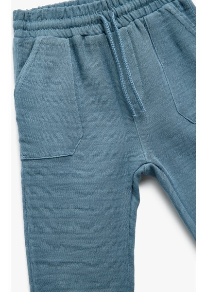 Pamuklu Beli Bağcıklı Cepli Basic Jogger Pantolon