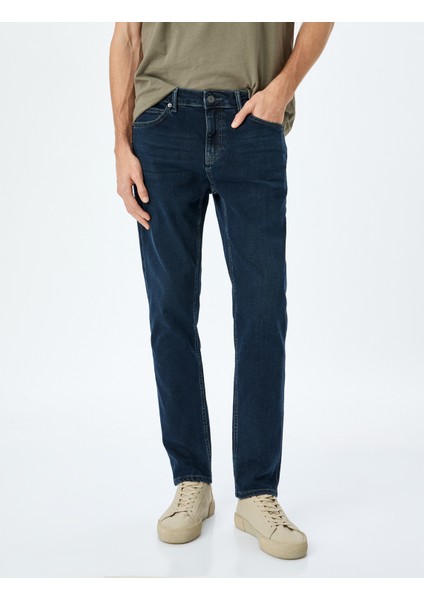 Normal Bel Cepli Slim Fit Kot Pantolon - Brad Jean