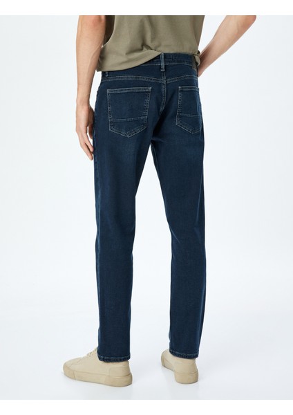 Normal Bel Cepli Slim Fit Kot Pantolon - Brad Jean