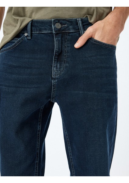 Normal Bel Cepli Slim Fit Kot Pantolon - Brad Jean