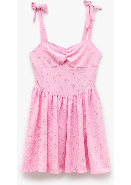 Ince Askılı Kolsuz Gipeli Volanlı Fisto Mini Elbise