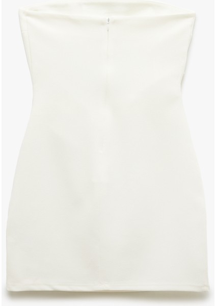 Scuba Krep Kumaş Drape Detaylı Mini Straplez Elbise fiyatları