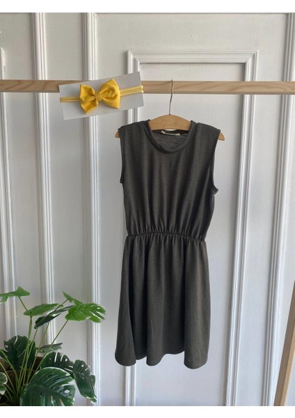 0027 - Haki Yeşil Elbise Sarı Bandana Takım fiyatları