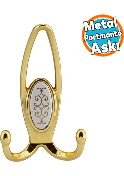 Portmanto Vestiyer Duvar Askısı Metal Dolap Elbise Askılığı Altın Beyaz Altın Kapak