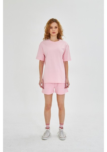 Kadın Konforlu %100 Pamuk Kısa Kollu Günlük Tişört
