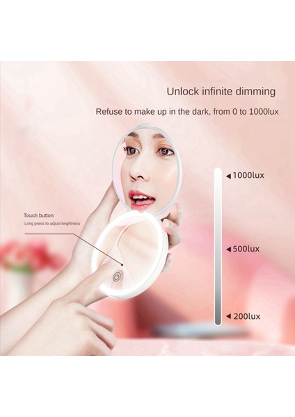 Kozmetik LED Dolum Aynası Uygun Kompakt Paslanmaz Çelik Cep Vanity 2 Taraflı Taşınabilir Katlanır Ayna, Siyah (Yurt Dışından) modelleri