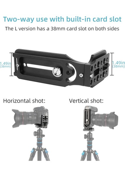 Katlanabilir Evrensel Kamera L Braketi Shot Release L Plaka 1/4 Vida Canon Nikon Sony Osmo Ronin Zhiyun Için Uyumlu (Yurt Dışından) fiyatları