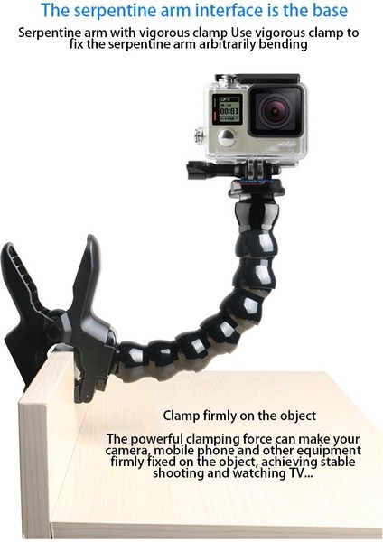 Çok Işlevli Aksiyon Kamerası Esnek Kelepçe Kol Braketi Tutucu Montaj Adaptörü Gopro Hero 9/8/7/6/5,19 Bölüm + Kelepçe (Yurt Dışından) indirimleri