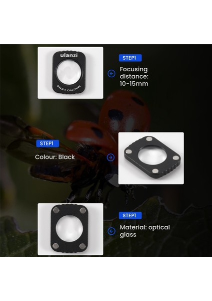 Ulanzi Op-5 Op-6 Geniş Açı Makro Lens Dji Osmo Pocket 10X Hd 4K Makro Lens Gimbal Aksesuarları Manyetik Lensler (Yurt Dışından)