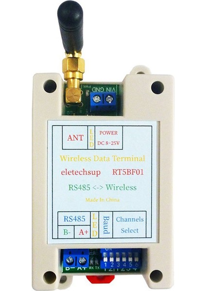 Dc 12V 24V Din Ray Dıp Anahtarı RS485 Kablosuz Alıcı-Verici 20DBM -121DBM Uart Verici ve Alıcı Modbus Rtu Modülü (Yurt Dışından)