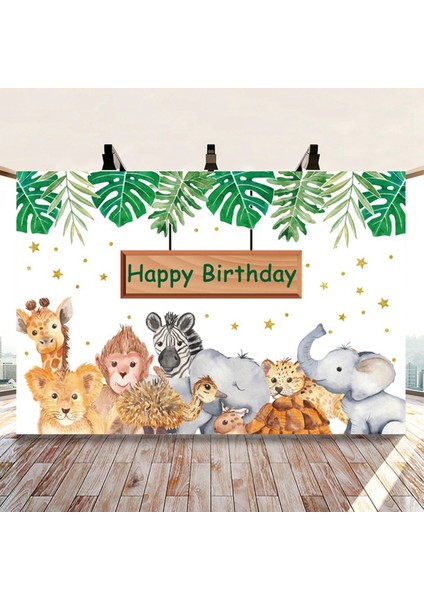 Orman Hayvanları Zemin Mutlu Doğum Günü Partisi Dekoru Çocuklar Vahşi Bir Safari Doğum Günü Dekor Orman Temalı Parti Malzemeleri F (Yurt Dışından) indirimleri