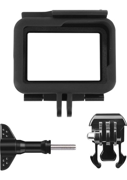Gopro Hero Için Çerçeve (2018) / 6 / 5 Muhafaza Sınırı Koruyucu Kabuk Kılıfı Go Pro Hero6 Hero5 Için Aksesuarlar Hızlı Çekme Hareketli Soket ve Vida ile Siyah (Siyah) (Yurt Dışından)