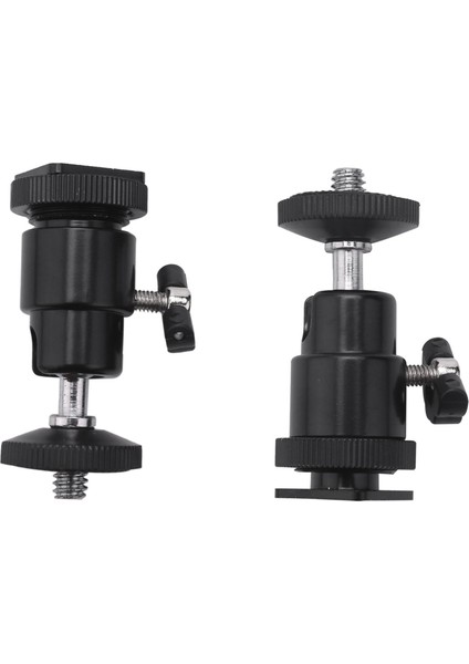 Mini Top Kafa [2 Paket] Sıcak Ayakkabı Montaj Adaptörü ile 360 Derece 1/4 Inç Küçük Top Kafaları Dslr Kamera, Video Kamera, Flaş, Işık Standı, Hafif Döner Mikro Top Kafası (Yurt Dışından)
