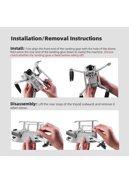 Iniş Takımı Mini 3/mini 3 Pro Yükseklik Uzatılmış Bacak Koruyucu Hızlı Bırakma Ayakları Drone Aksesuarları (Yurt Dışından)