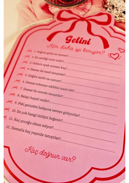 Fiyonk Tasarım Gelini Kim Daha İyi Tanıyor Oyun Soru Kartları 14x20 cm 4 Adet fiyatları