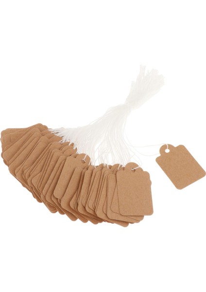 100PCS Boş Hediye Etiketleri Düğün Mücevher Partisi Için Ekli 35X22MM Kraft (Yurt Dışından)