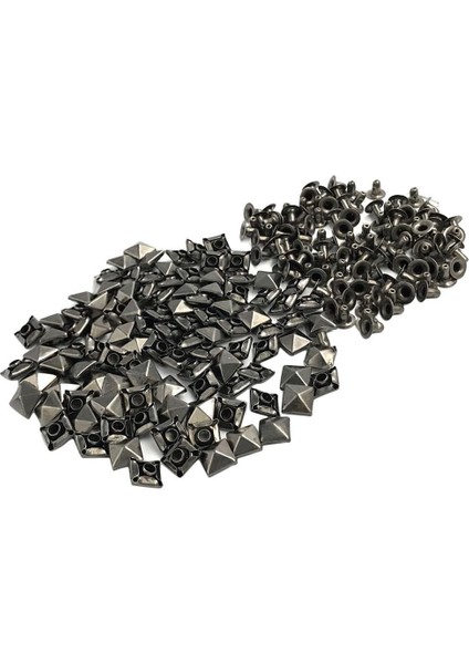 100 Metal Kare Perçin Saplamaları Dıy 8mm Set (Yurt Dışından)