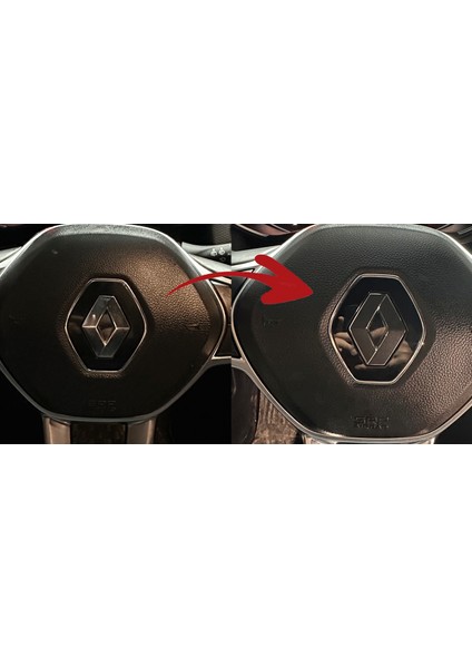 Tearnow Renault Express (2021-2025) Yeni Tasarım Amblem Kaplama Sticker - Piano Black, Siyah & Gri
