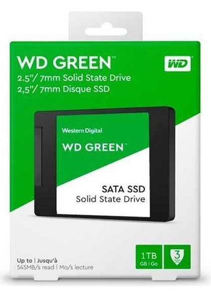 1TB Green WDS100T3G0A 545-465 MB-S 2.5 Inç 7mm Sata SSD