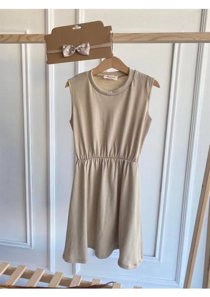 0006 - Kız Çocuk Kumbeji Elbise Fiyonk Bandana Takım modelleri