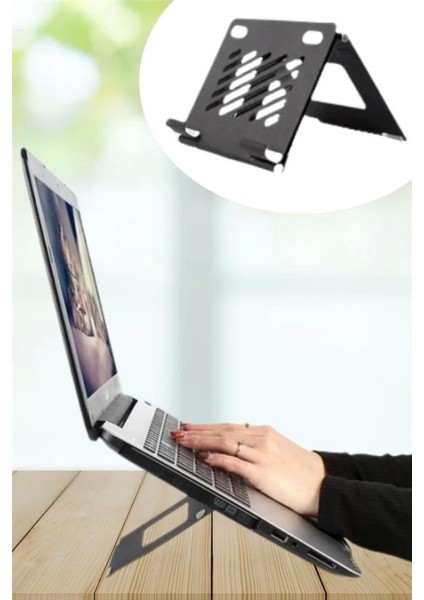 Ayarlanabilir Metal Dizüstü Destek Tabanı Katlanabilir Taşınabilir Laptop Sehpası Standı (4887) indirimleri