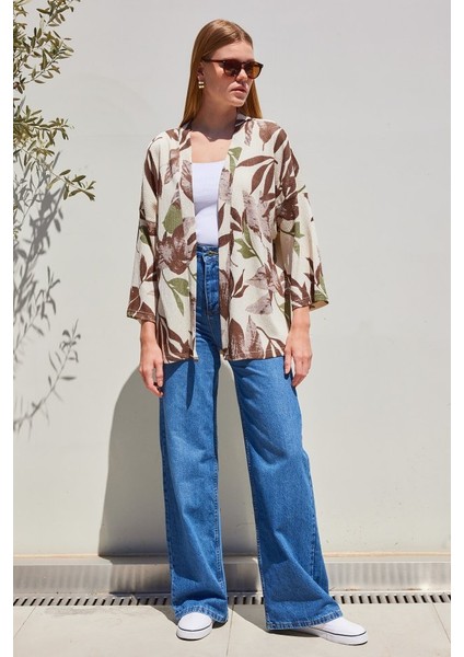5862 Örme Kimono - Haki modelleri