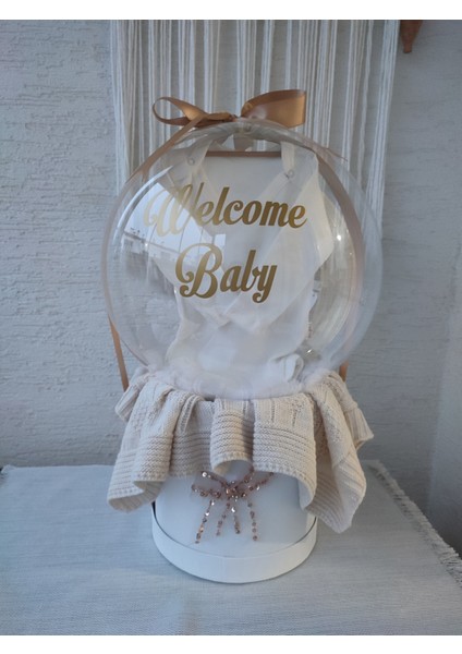 Bebek Zıbın ve Örgü Battaniye Welcome Baby Yazılı Yenidoğan Doğum Tebrik Hediye Kutusu fiyatları