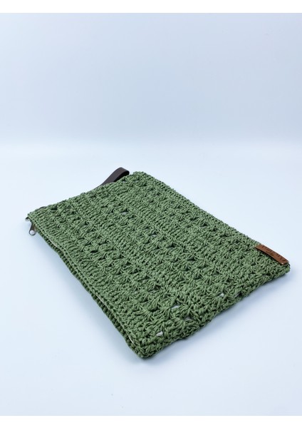 El Yapımı Hasır Portföy Kağıt Ip Clutch Çanta / En 32 Cm. Uzunluk 21 Cm.