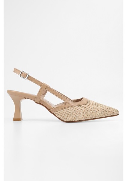 Kadın Ravie Bej Hasır Stiletto