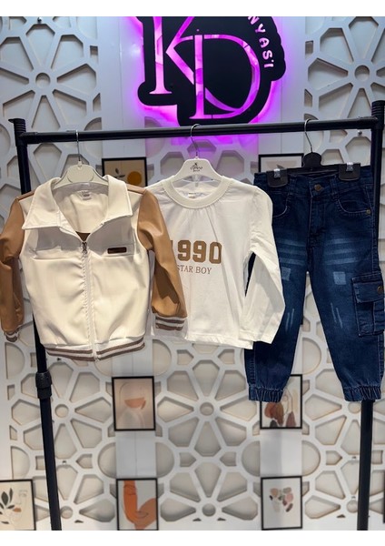 Erkek Çocuk Deri Ceket Body Pantolon Alt Üst Takım Bayramlık 3'lü fiyatları
