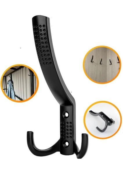 Portmanto Askı Vestiyer Duvar Dolap Elbise Askısı Siyah Metal Mobilya Kapı Askılığı Askılık 5 Adet indirimleri