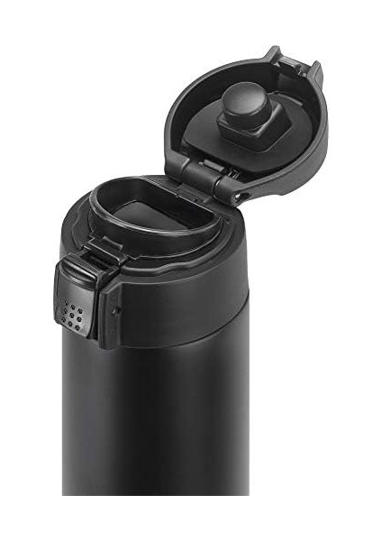 Thermo Matara, 7 Saat Sıcak 12 Saat Soğuk Tutar, Paslanmaz Çelik, Siyah, 450 ml
