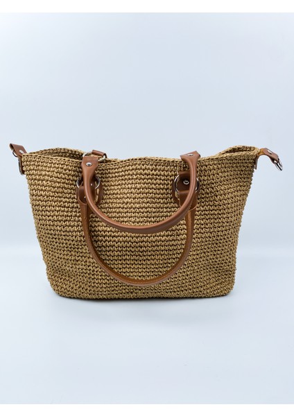 Hasır Çanta / En 40 cm.Yükseklik 26 cm.Sap uzunluğu 40 cm.