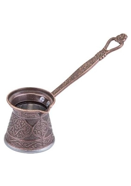 4 Zamak Döküm Kahve Cezvesi 3-4 Kişilik Bakır Rengi