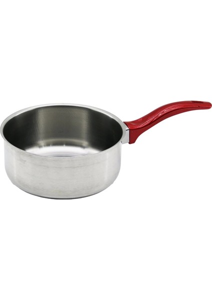 14CM Kırmızı Plastik Kulp Çelik Sos Tava (4887)