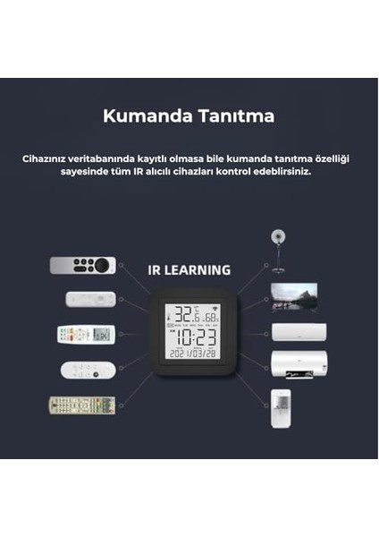 Tuya Uyumlu Ekranlı ve Sensörlü Wifi Ir Kumanda