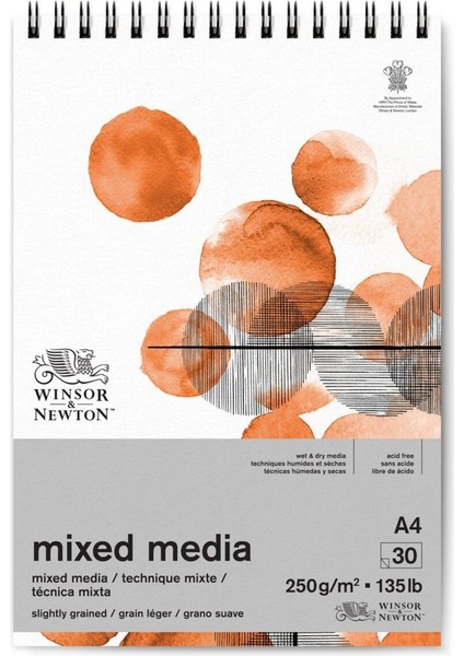 Mix Media Bloknotu (Spiralli) 250GR A4 30 Yaprak