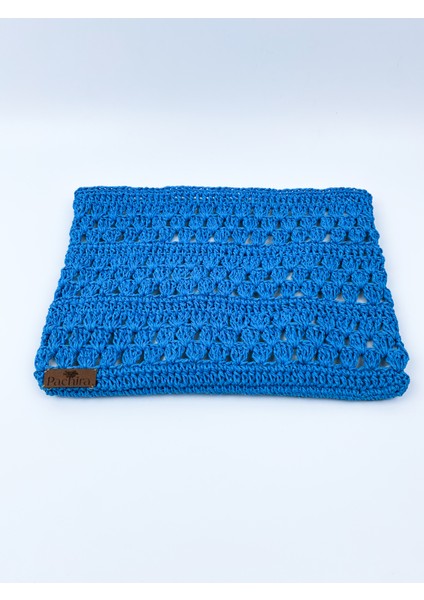 El Yapımı Hasır Portföy Kağıt Ip Clutch Çanta / En 32 Cm. Uzunluk 21 Cm.