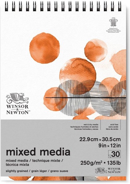 Mix Media Bloknotu (Spiralli) 250GR 23X31CM 30 Yaprak