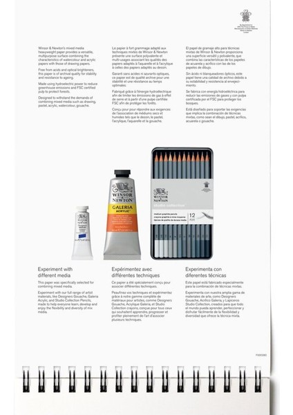 Mix Media Bloknotu (Spiralli) 250GR 23X31CM 30 Yaprak indirimleri